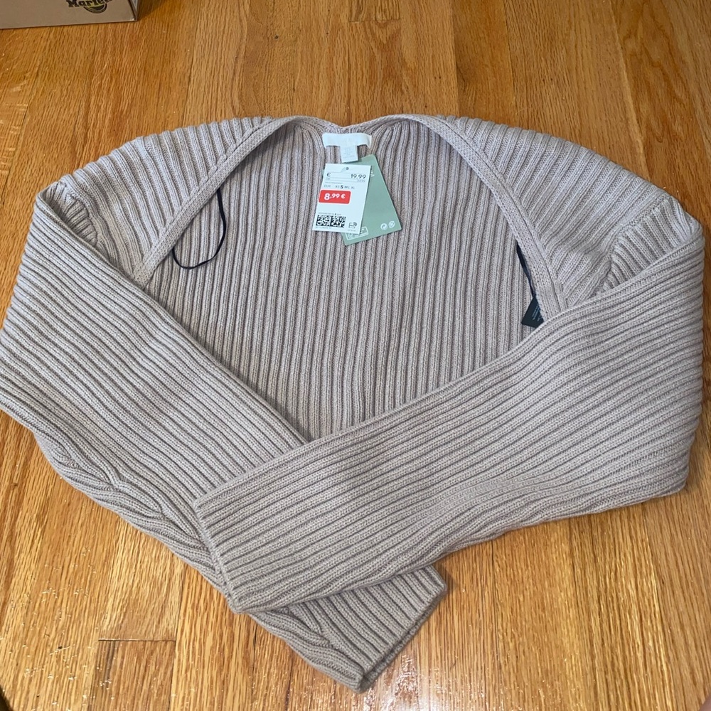 H&M Tan Bolo Sweater NWT
